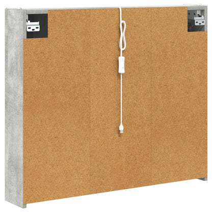 vidaXL Bathroom Mirror Cabinet Concrete Grey 83.5 x 15.5 x 70 cm