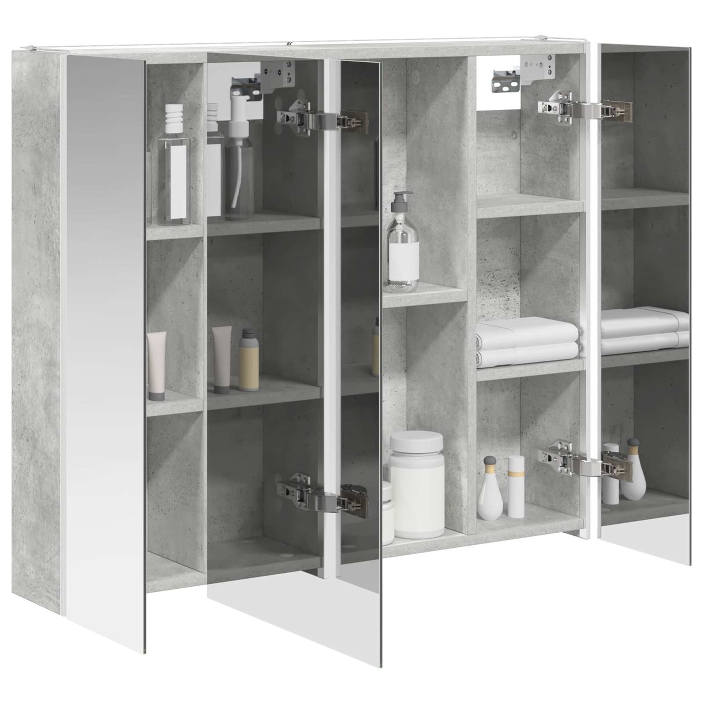 vidaXL Bathroom Mirror Cabinet Concrete Grey 83.5 x 15.5 x 70 cm