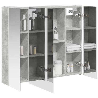 vidaXL Bathroom Mirror Cabinet Concrete Grey 83.5 x 15.5 x 70 cm
