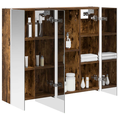 vidaXL Bathroom Mirror Cabinet Smoked Oak 83.5 x 15.5 x 70 cm