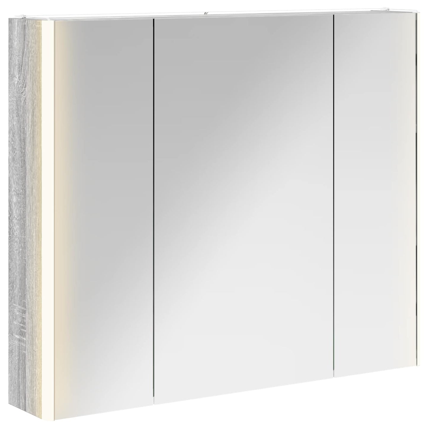 vidaXL Bathroom Mirror Cabinet Grey Sonoma 83.5 x 15.5 x 70 cm