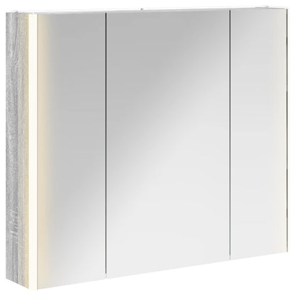 vidaXL Bathroom Mirror Cabinet Grey Sonoma 83.5 x 15.5 x 70 cm