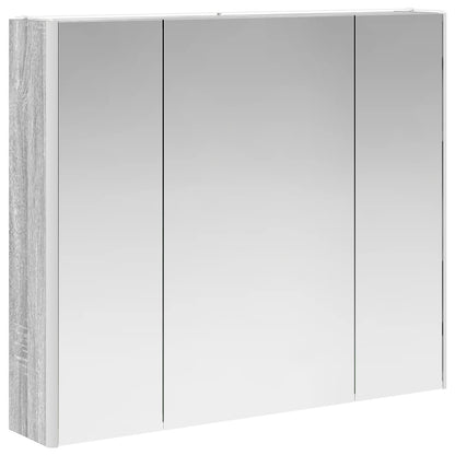 vidaXL Bathroom Mirror Cabinet Grey Sonoma 83.5 x 15.5 x 70 cm