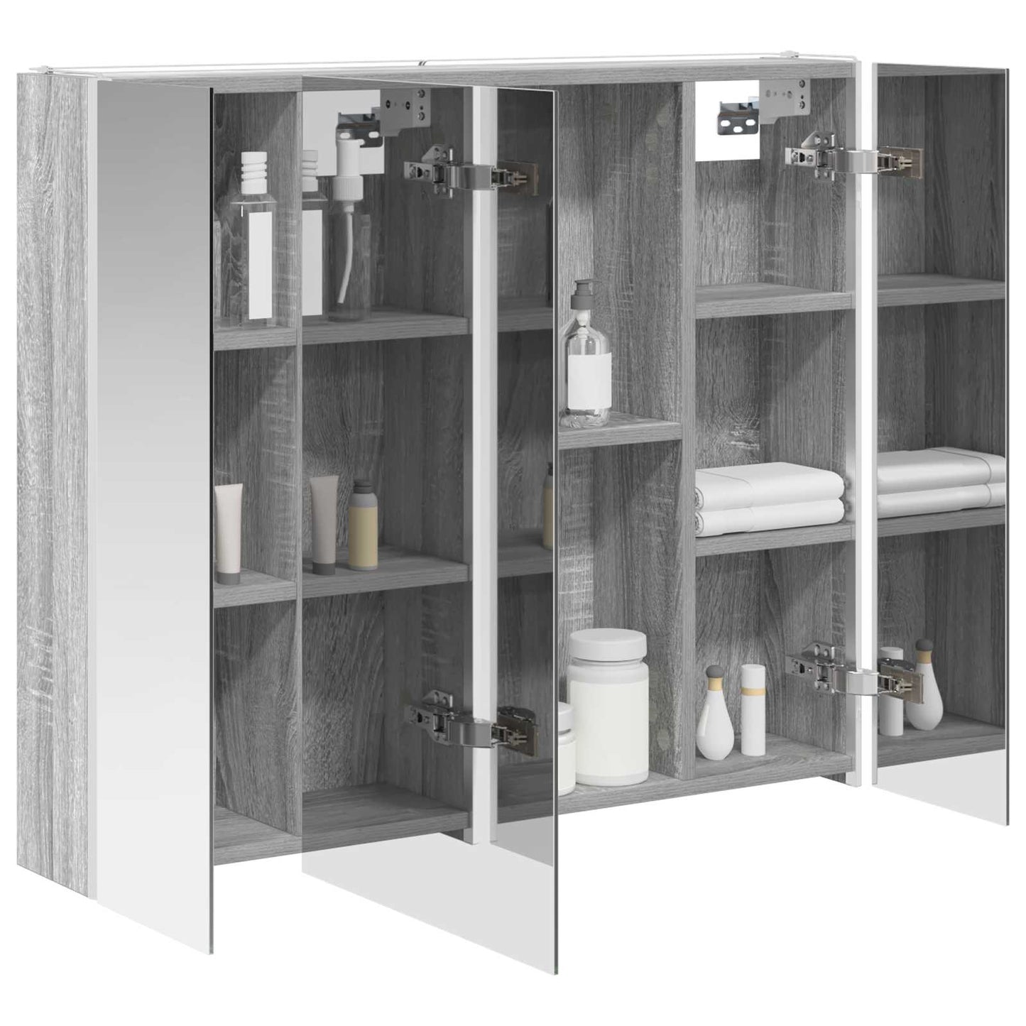 vidaXL Bathroom Mirror Cabinet Grey Sonoma 83.5 x 15.5 x 70 cm