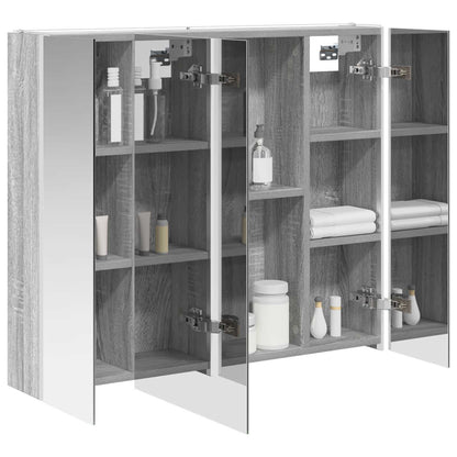 vidaXL Bathroom Mirror Cabinet Grey Sonoma 83.5 x 15.5 x 70 cm