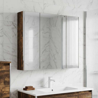 vidaXL Bathroom Mirror Cabinet Old Wood 83.5 x 15.5 x 70 cm