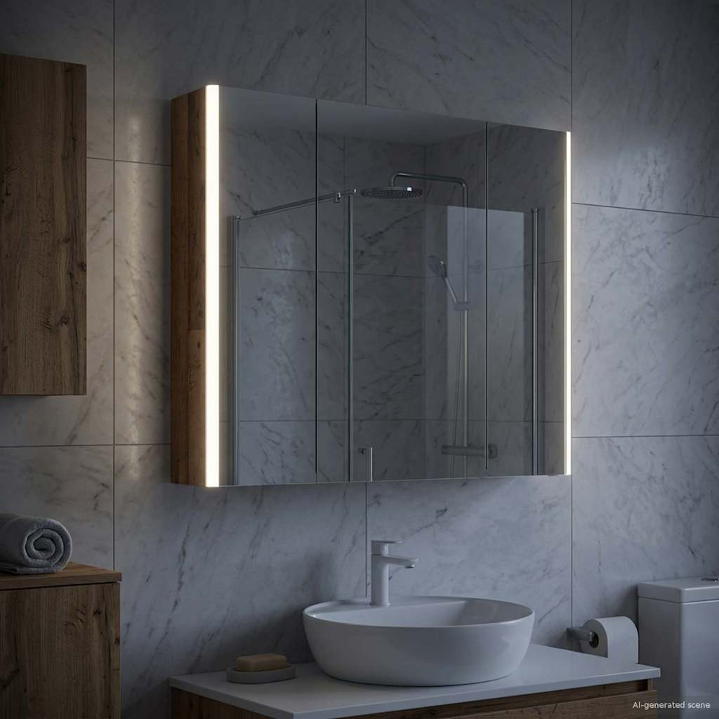 vidaXL Bathroom Mirror Cabinet Old Wood 83.5 x 15.5 x 70 cm
