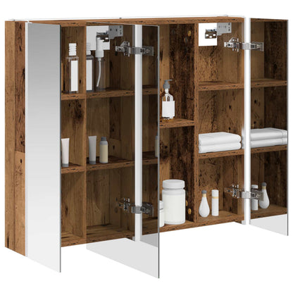 vidaXL Bathroom Mirror Cabinet Old Wood 83.5 x 15.5 x 70 cm
