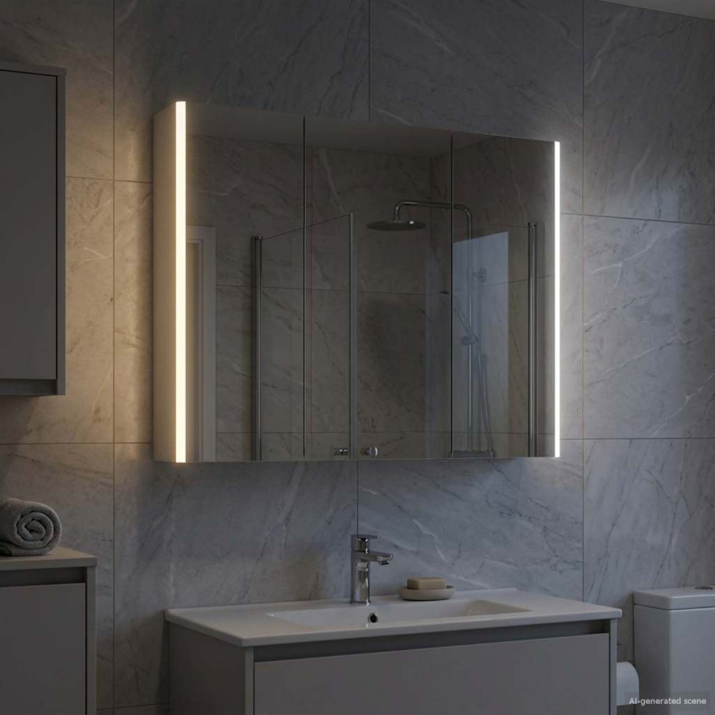 vidaXL Bathroom Mirror Cabinet White 103.5 x 15.5 x 70 cm