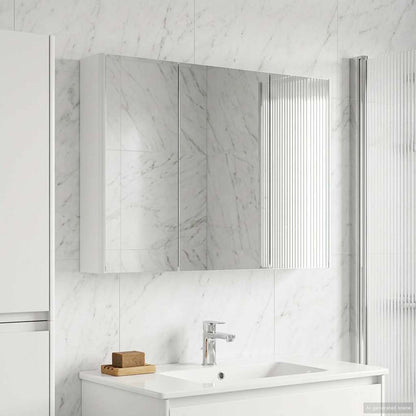vidaXL Bathroom Mirror Cabinet White 103.5 x 15.5 x 70 cm