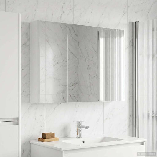vidaXL Bathroom Mirror Cabinet White 103.5 x 15.5 x 70 cm