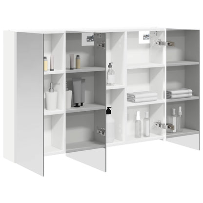 vidaXL Bathroom Mirror Cabinet White 103.5 x 15.5 x 70 cm