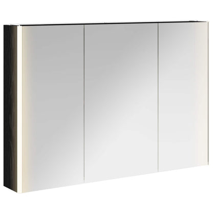 vidaXL Bathroom Mirror Cabinet Black Oak 103.5 x 15.5 x 70 cm