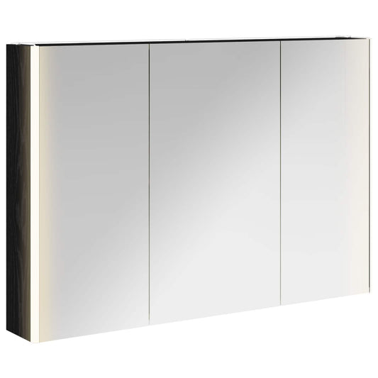 vidaXL Bathroom Mirror Cabinet Black Oak 103.5 x 15.5 x 70 cm