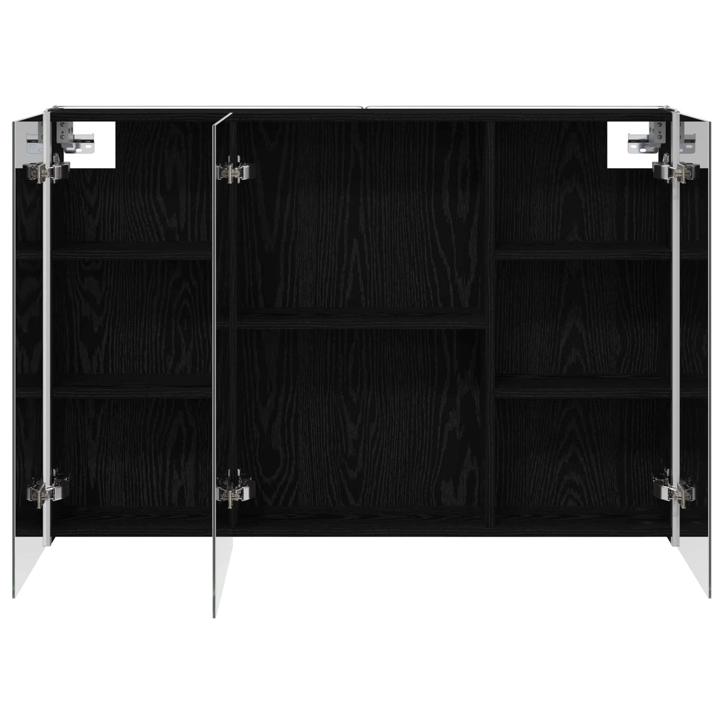 vidaXL Bathroom Mirror Cabinet Black Oak 103.5 x 15.5 x 70 cm