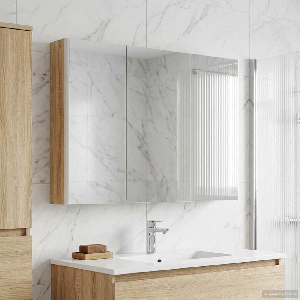 vidaXL Bathroom Mirror Cabinet Sonoma Oak 103.5 x 15.5 x 70 cm