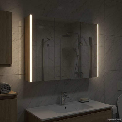 vidaXL Bathroom Mirror Cabinet Sonoma Oak 103.5 x 15.5 x 70 cm