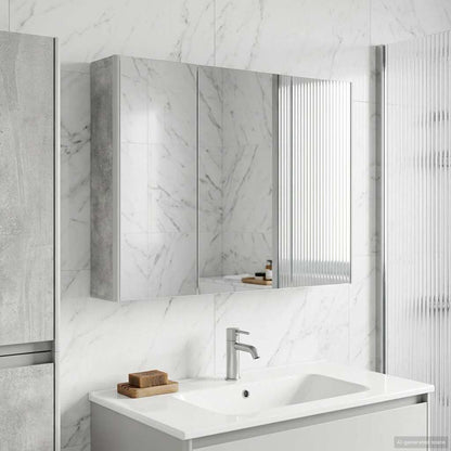 vidaXL Bathroom Mirror Cabinet Concrete Grey 103.5 x 15.5 x 70 cm