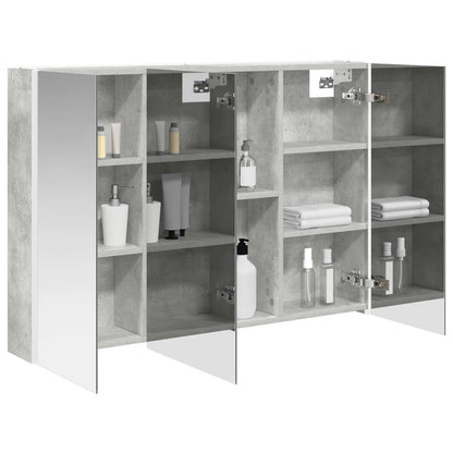 vidaXL Bathroom Mirror Cabinet Concrete Grey 103.5 x 15.5 x 70 cm