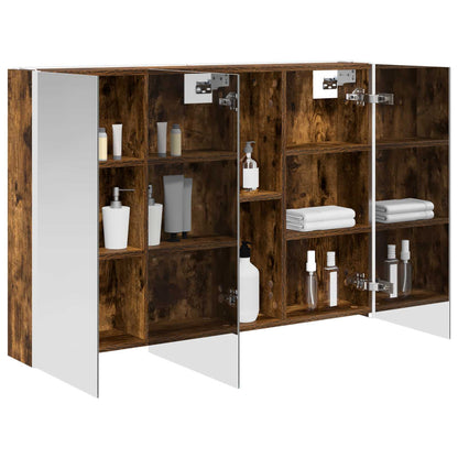 vidaXL Bathroom Mirror Cabinet Smoked Oak 103.5 x 15.5 x 70 cm