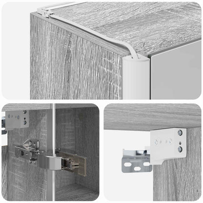 vidaXL Bathroom Mirror Cabinet Grey Sonoma 103.5 x 15.5 x 70 cm