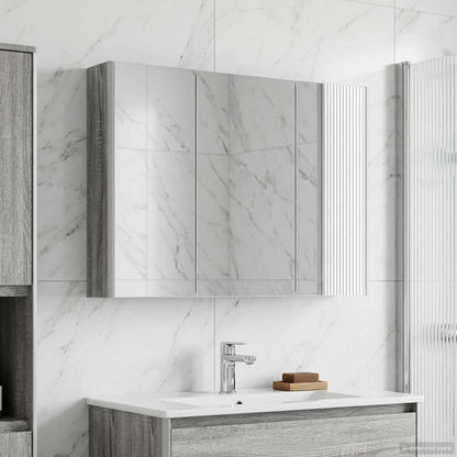 vidaXL Bathroom Mirror Cabinet Grey Sonoma 103.5 x 15.5 x 70 cm