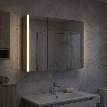 vidaXL Bathroom Mirror Cabinet Grey Sonoma 103.5 x 15.5 x 70 cm