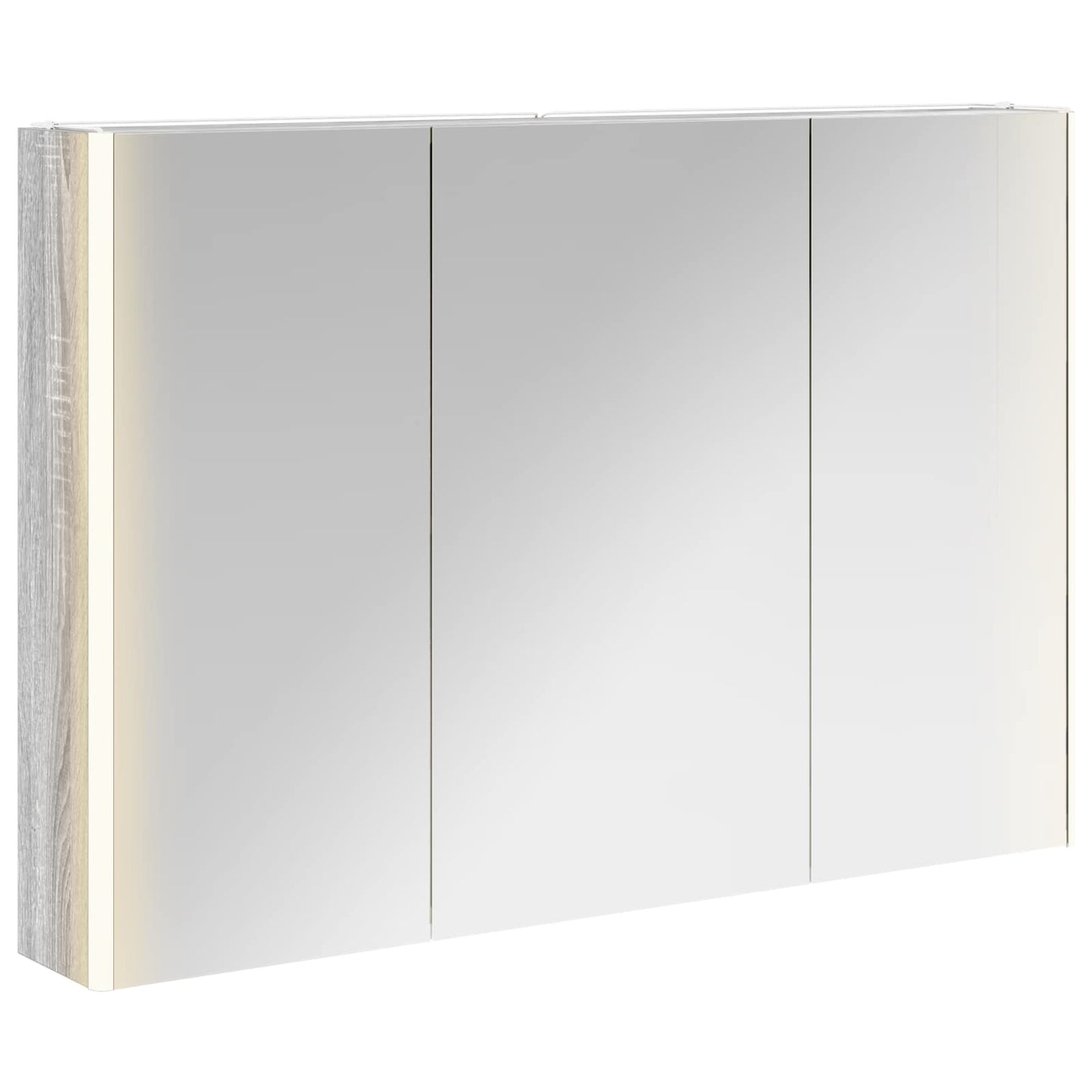 vidaXL Bathroom Mirror Cabinet Grey Sonoma 103.5 x 15.5 x 70 cm
