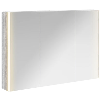 vidaXL Bathroom Mirror Cabinet Grey Sonoma 103.5 x 15.5 x 70 cm