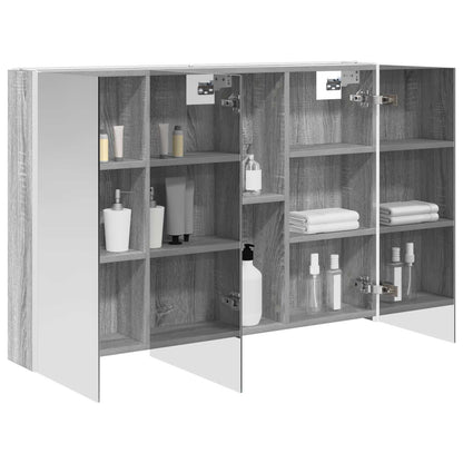 vidaXL Bathroom Mirror Cabinet Grey Sonoma 103.5 x 15.5 x 70 cm