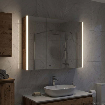 vidaXL Bathroom Mirror Cabinet Old Wood 103.5 x 15.5 x 70 cm