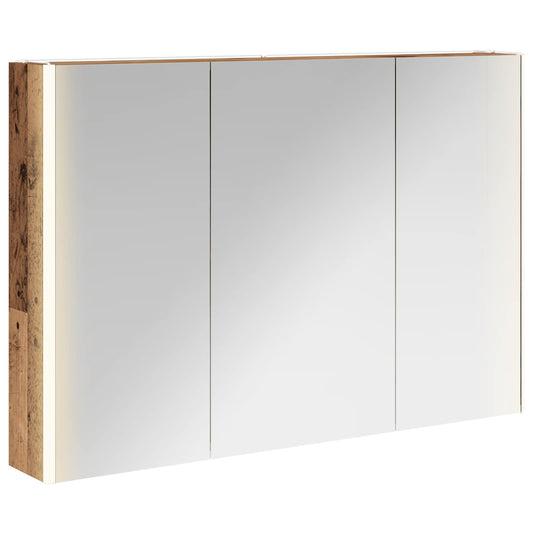 vidaXL Bathroom Mirror Cabinet Old Wood 103.5 x 15.5 x 70 cm