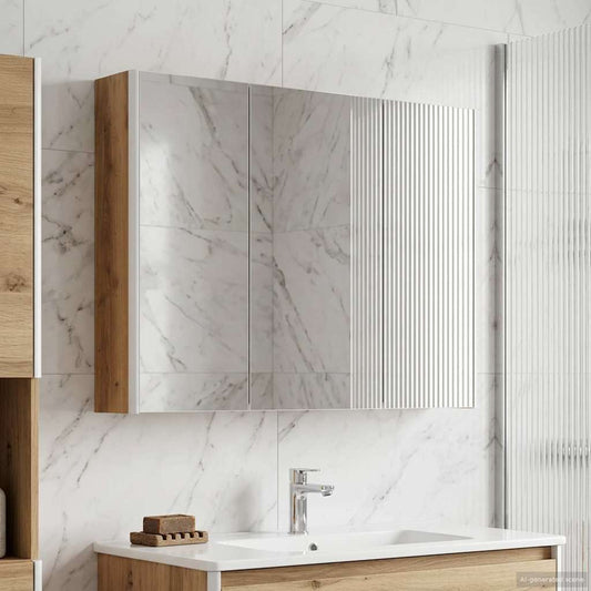 vidaXL Bathroom Mirror Cabinet Artisian Oak 103.5 x 15.5 x 70 cm