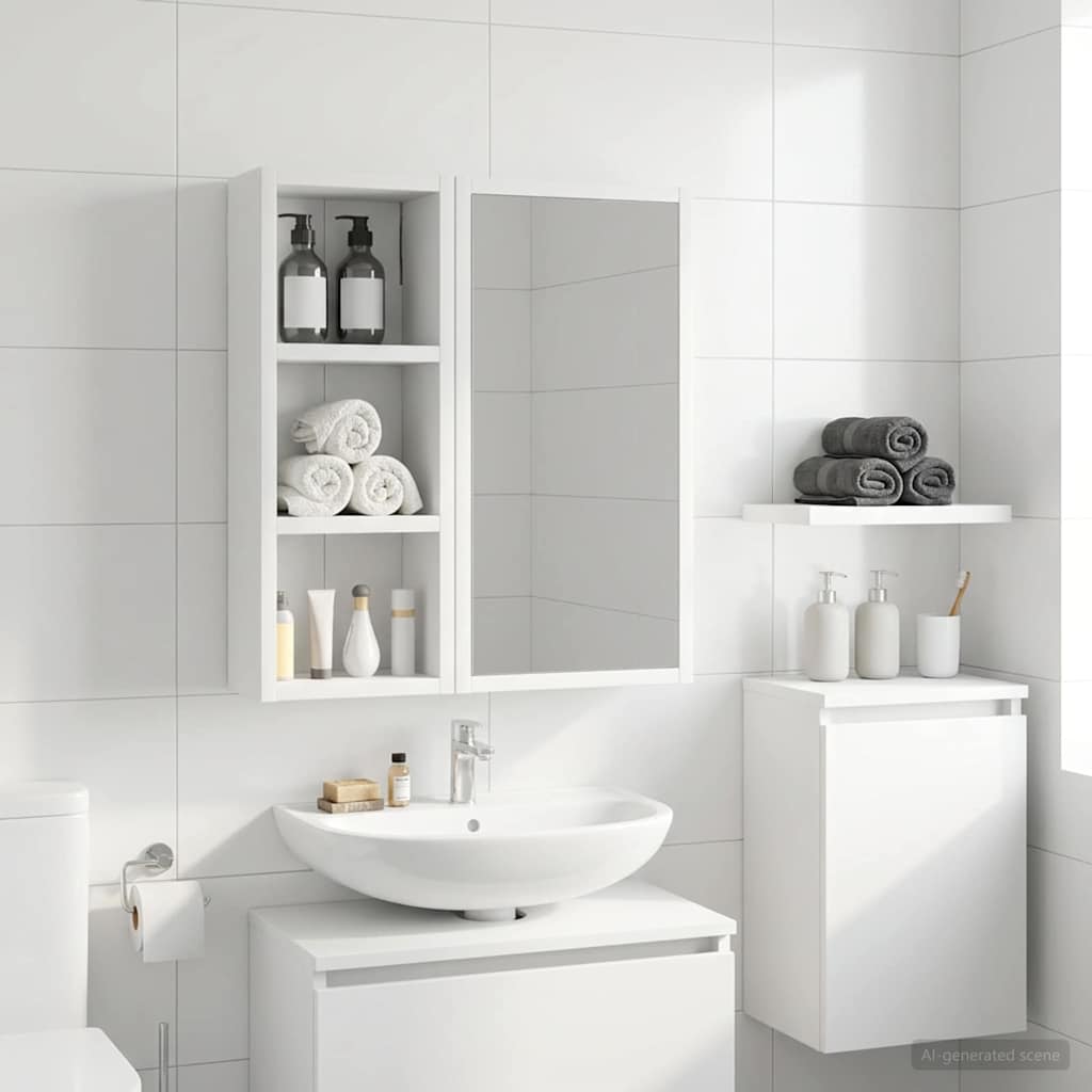 vidaXL Bathroom Wall Cabinet White 20 x 10 x 50 cm Engineered wood