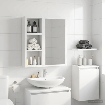 vidaXL Bathroom Wall Cabinet White 20 x 10 x 50 cm Engineered wood