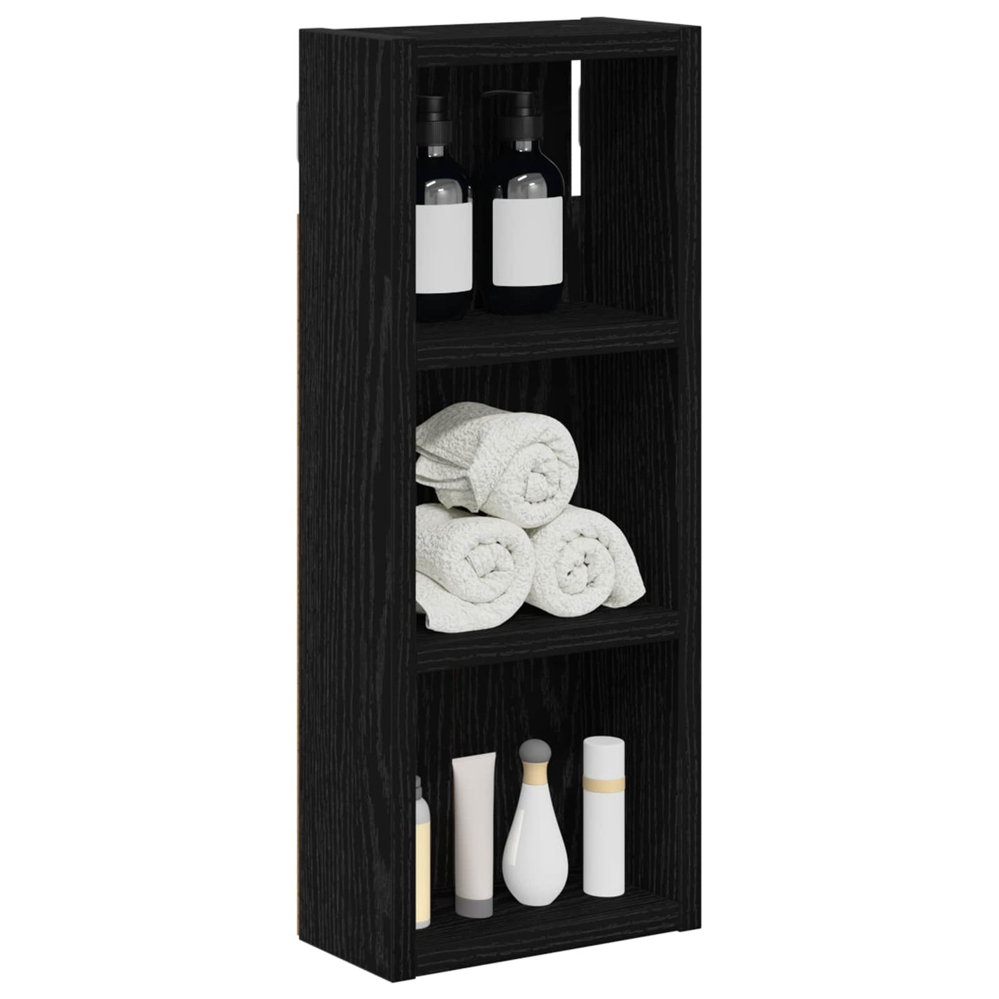 vidaXL Bathroom Wall Cabinet Black Oak 20 x 10 x 50 cm Engineered wood