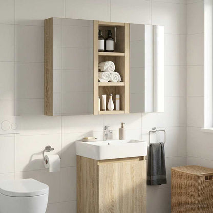 vidaXL Bathroom Wall Cabinet with Shelf Sonoma Oak 20 x 10 x 50 cm