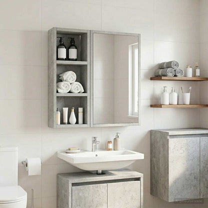 vidaXL Bathroom Wall Cabinet with Shelf Concrete Grey 20 x 10 x 50 cm