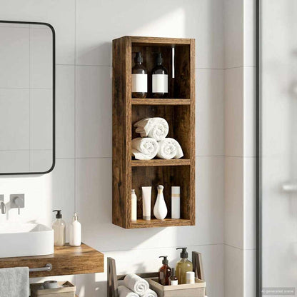 vidaXL Bathroom Wall Cabinet with Shelf Smoked Oak 20 x 10 x 50 cm