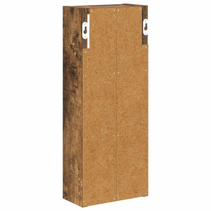 vidaXL Bathroom Wall Cabinet with Shelf Smoked Oak 20 x 10 x 50 cm