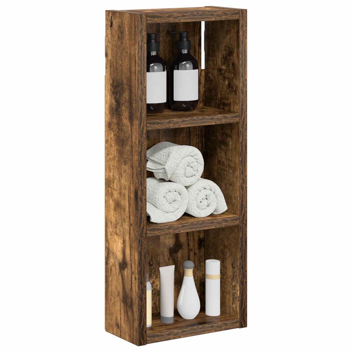 vidaXL Bathroom Wall Cabinet with Shelf Smoked Oak 20 x 10 x 50 cm