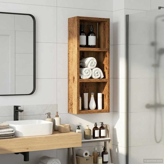 vidaXL Bathroom Wall Cabinet Old Wood 20 x 10 x 50 cm Engineered wood