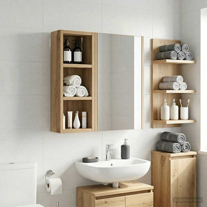 vidaXL Bathroom Wall Cabinet with Shelf Artisian Oak 20 x 10 x 50 cm