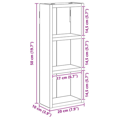 vidaXL Bathroom Wall Cabinet with Shelf Artisian Oak 20 x 10 x 50 cm