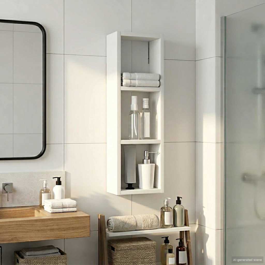 vidaXL Bathroom Wall Cabinet White 20 x 10 x 60.5 cm Engineered wood
