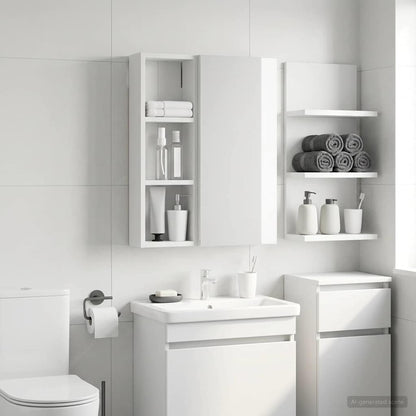 vidaXL Bathroom Wall Cabinet White 20 x 10 x 60.5 cm Engineered wood