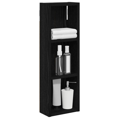 vidaXL Bathroom Wall Cabinet with Shelf Black Oak 20 x 10 x 60.5 cm