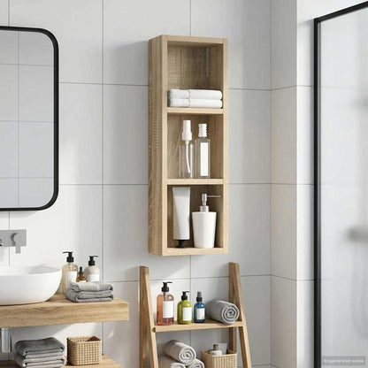 vidaXL Bathroom Wall Cabinet with Shelf Sonoma Oak 20 x 10 x 60.5 cm
