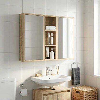 vidaXL Bathroom Wall Cabinet with Shelf Sonoma Oak 20 x 10 x 60.5 cm