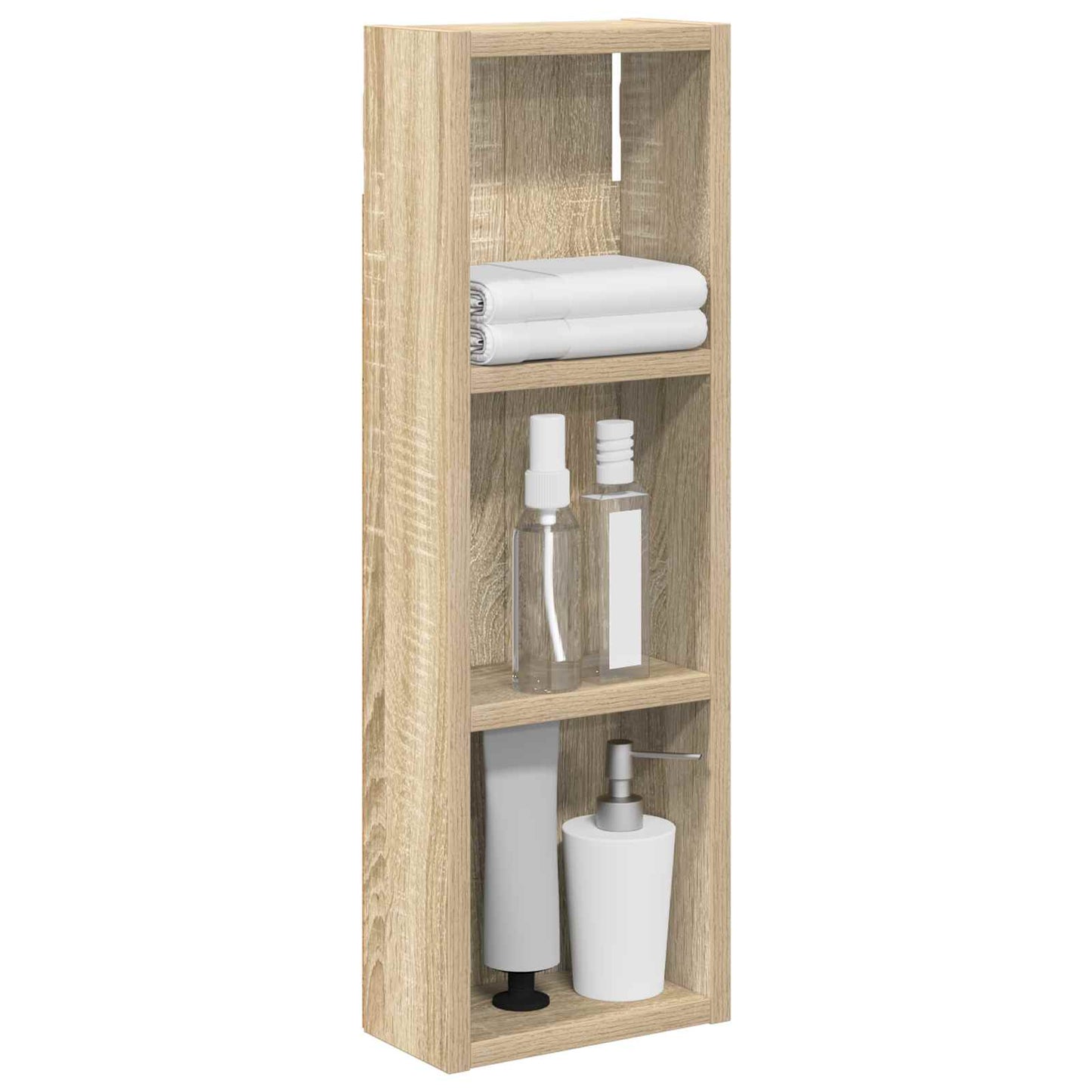 vidaXL Bathroom Wall Cabinet with Shelf Sonoma Oak 20 x 10 x 60.5 cm